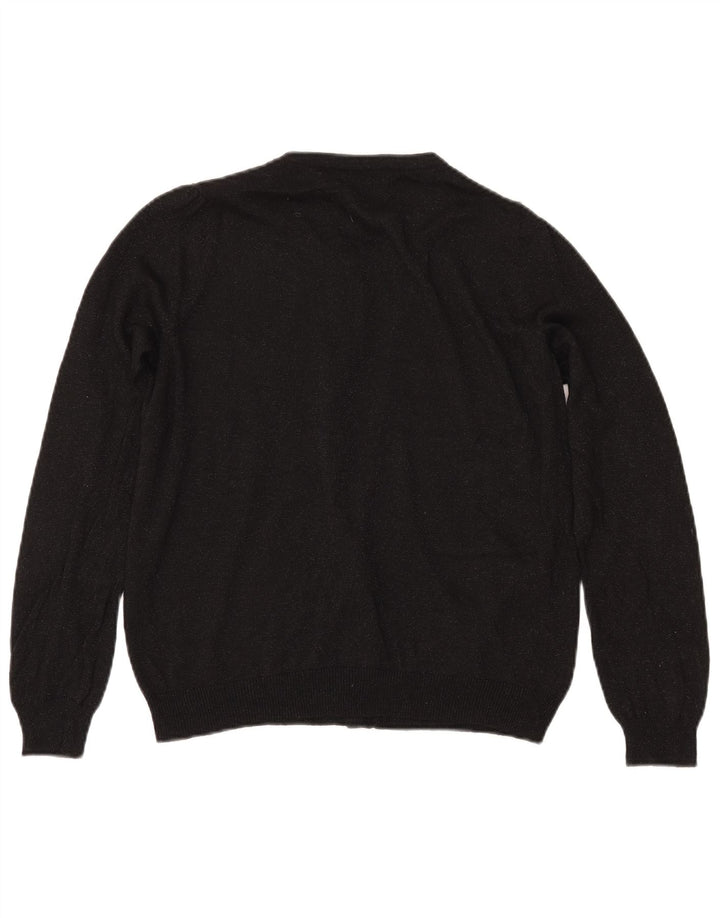MARKS & SPENCER Damen-Cardigan-Pullover UK 14 Mittelschwarz gefleckt