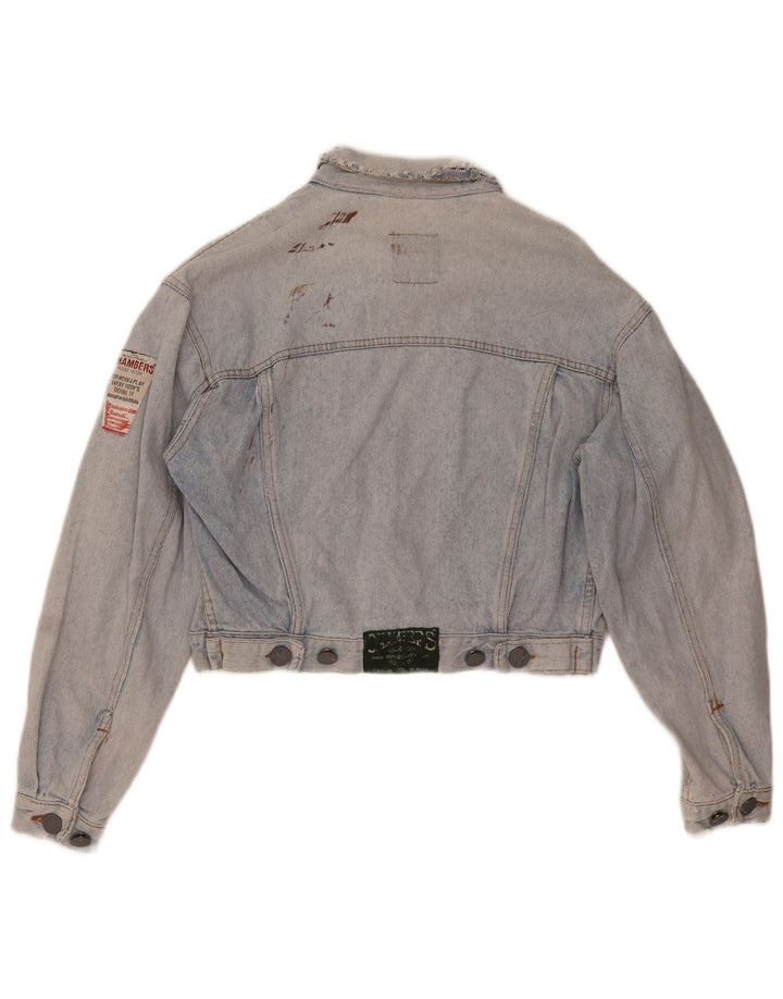 CHAMBERS Damen Crop Jeansjacke UK 16 Large Blau