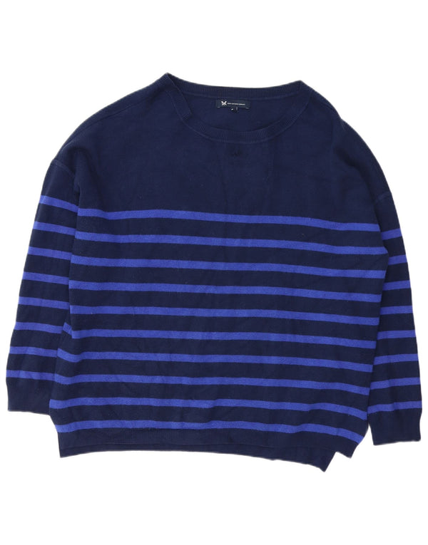 Crew Clothing Damen-Pullover mit U-Boot-Ausschnitt, UK 18, XL, Marineblau gestreift