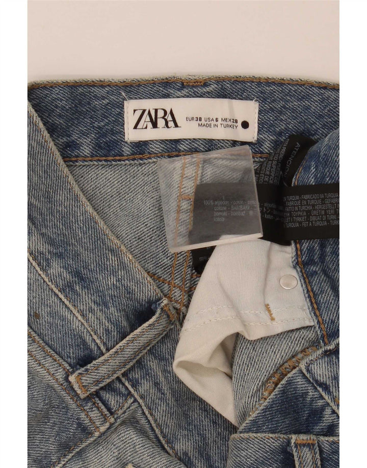 Zara Damen Jeansshorts EU 38 Small W28 Blaue Baumwolle