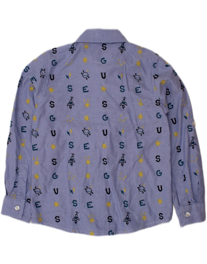 GUESS Jungen Grafikshirt 3-4 Jahre Blaue Baumwolle