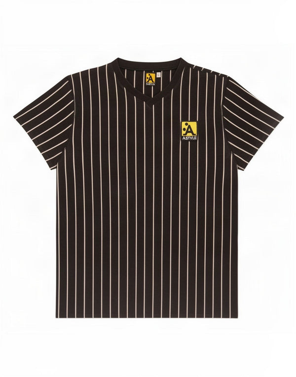 A-Style Herren-T-Shirt mit Grafik, groß, schwarz gestreift, Baumwolle