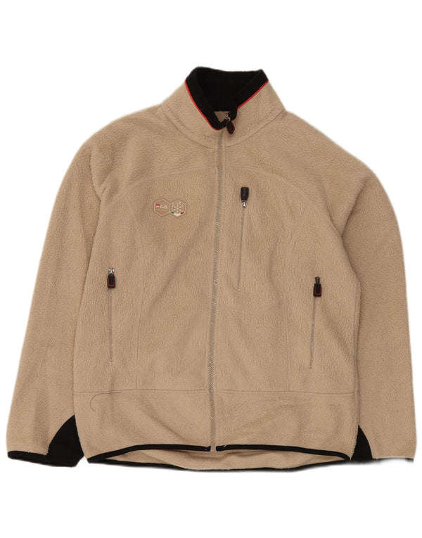 FILA Herren Fleecejacke UK 36 Small Beige Colourblock Polyester