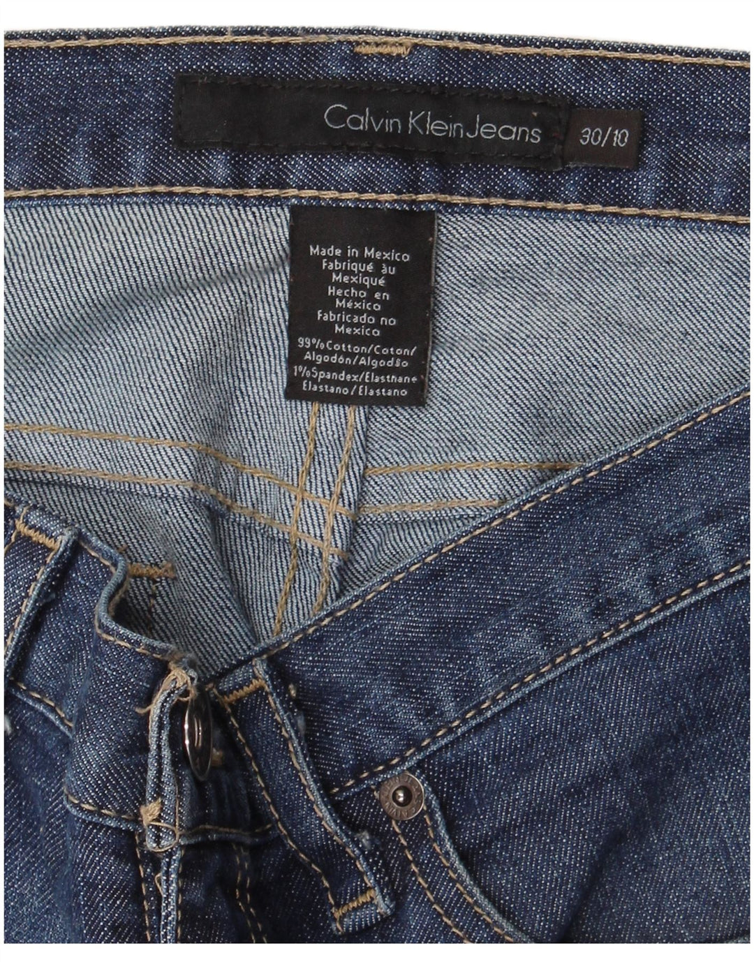 CALVIN KLEIN Damen Bootcut Jeans US 10 Large W30 L32 Blaue Baumwolle