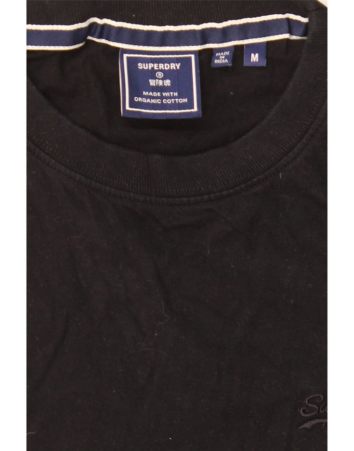 SUPERDRY Herren T-Shirt-Oberteil aus mittelschwarzer Baumwolle
