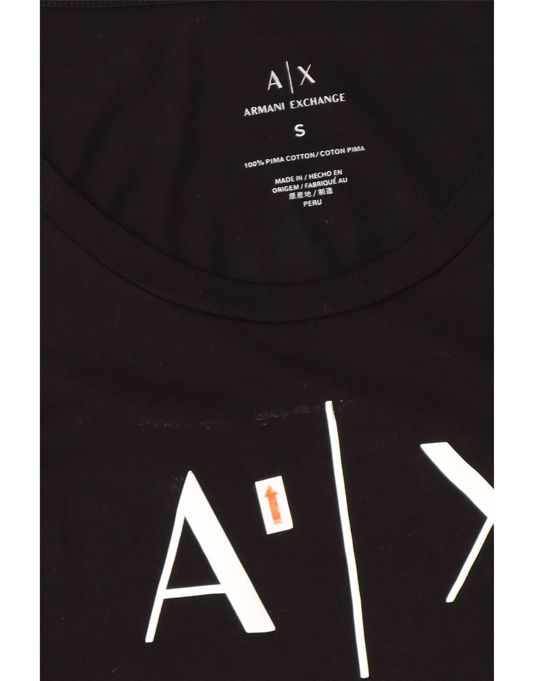 Armani Exchange Damen Grafikoberteil UK 8 Kleines schwarzes Logo