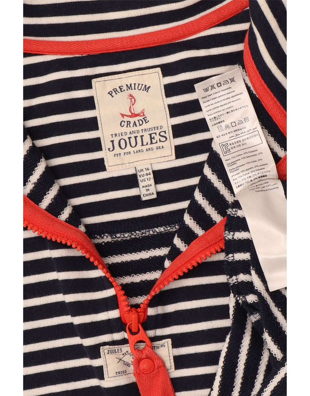 JOULES Damen-Sweatshirt in Übergröße, Gr. 40, Marineblau, gestreift