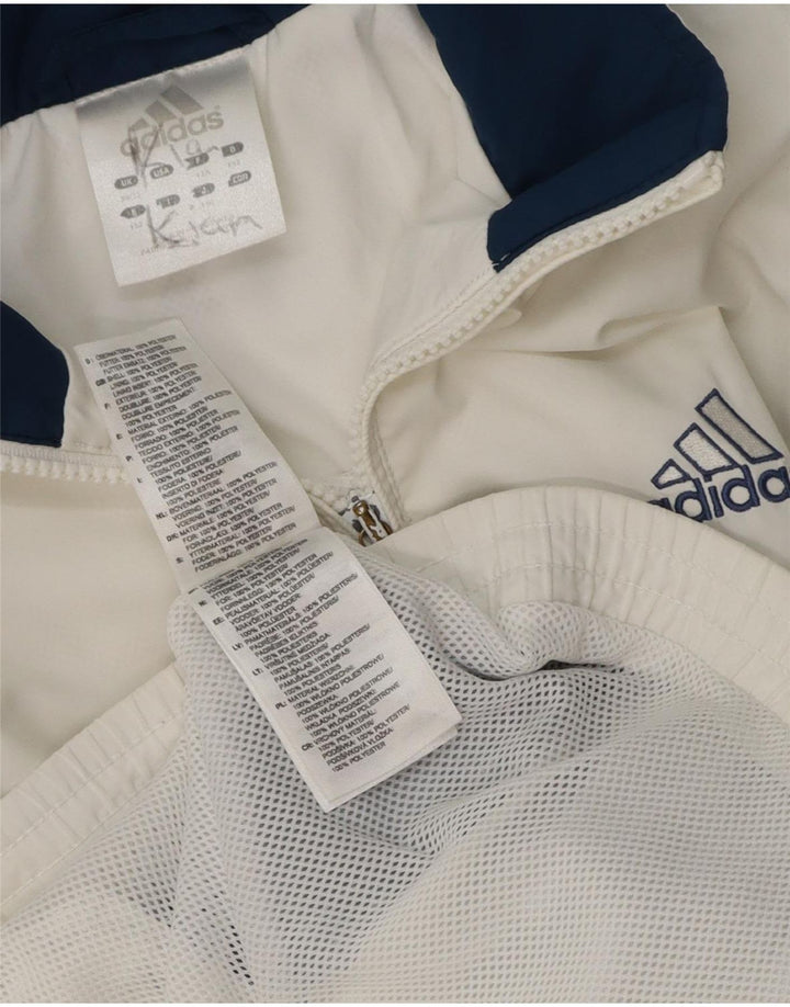 Adidas Jungen-Trainingsanzug-Top-Jacke, 11–12 Jahre, weißes Colourblock-Polyester