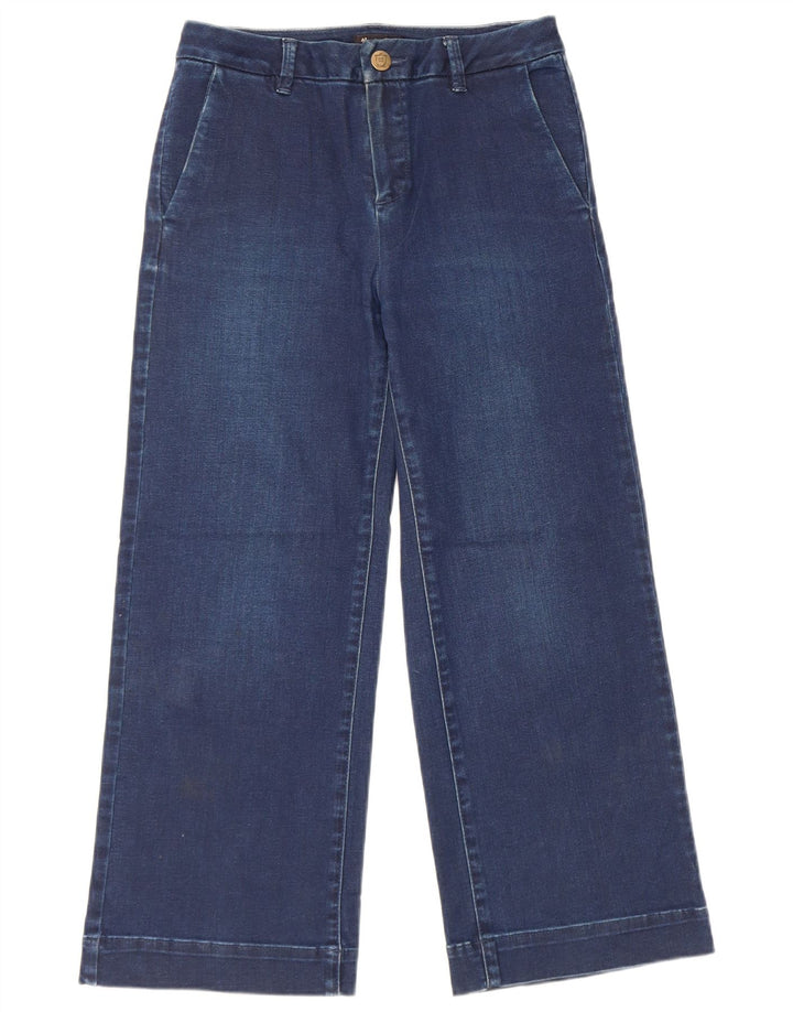 Massimo Dutti Damen Crop Jeans mit weitem Bein W26 L23 Blau