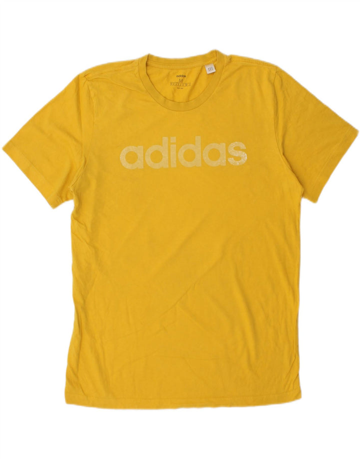 ADIDAS Mens Graphic T-Shirt Top Medium Yellow Vintage Adidas and Second-Hand Adidas from Messina Hembry 