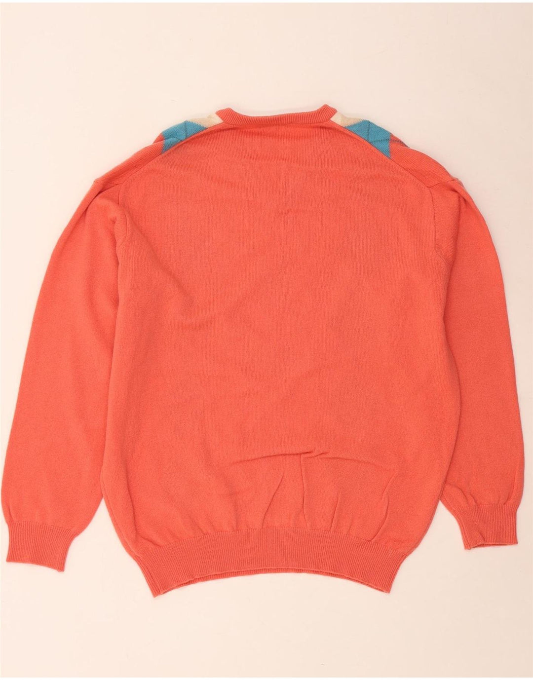 LYLE & SCOTT Herren Pullover mit V-Ausschnitt XL Orange Argyle/Diamant