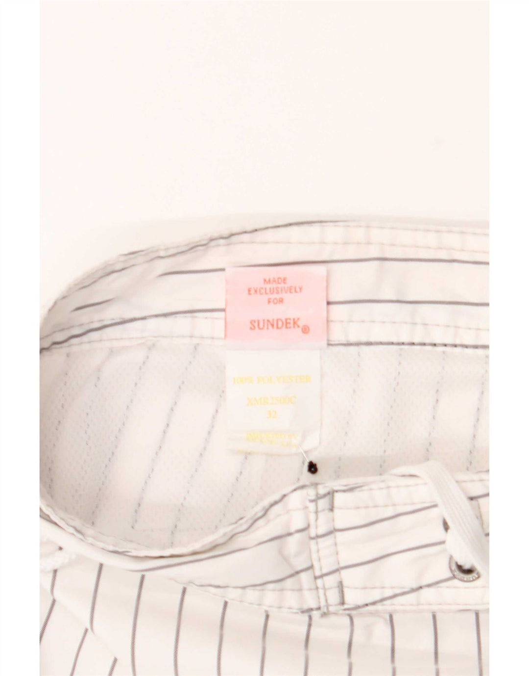 Sundek Mens Swimming Shorts Medium White Pinstripe Polyester