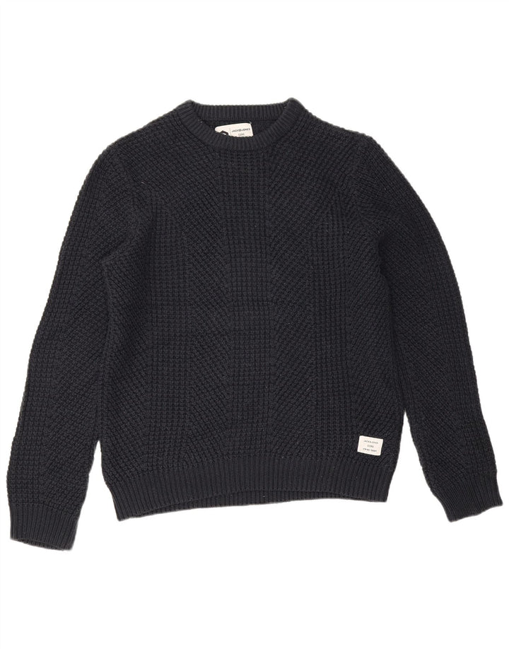 Jack & Jones Herren Core Rundhalspullover aus mittelblauer Baumwolle