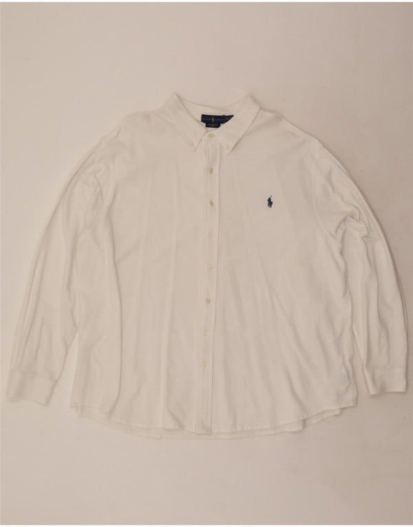 Ralph Lauren Herren-Federgewichts-Mesh-Hemd 3XL aus weißer Baumwolle
