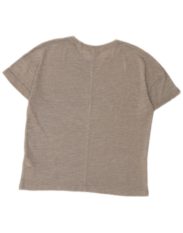Topshop Damen T-Shirt Top UK 10 Small Grau geflecktes Acryl