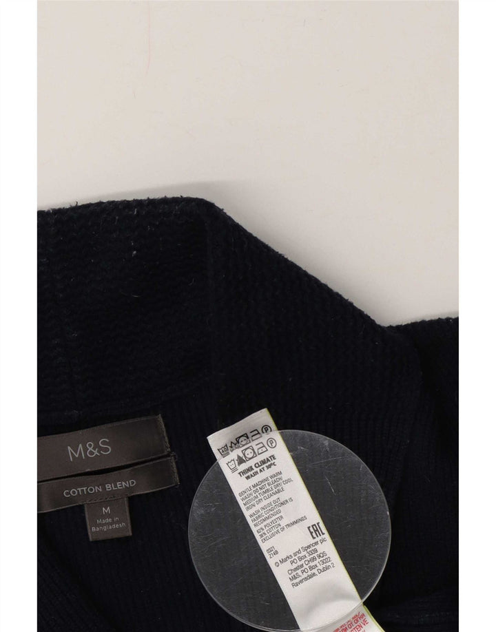 Marks & Spencer Herren-Strickjacke aus Polyester in mittlerem Marineblau