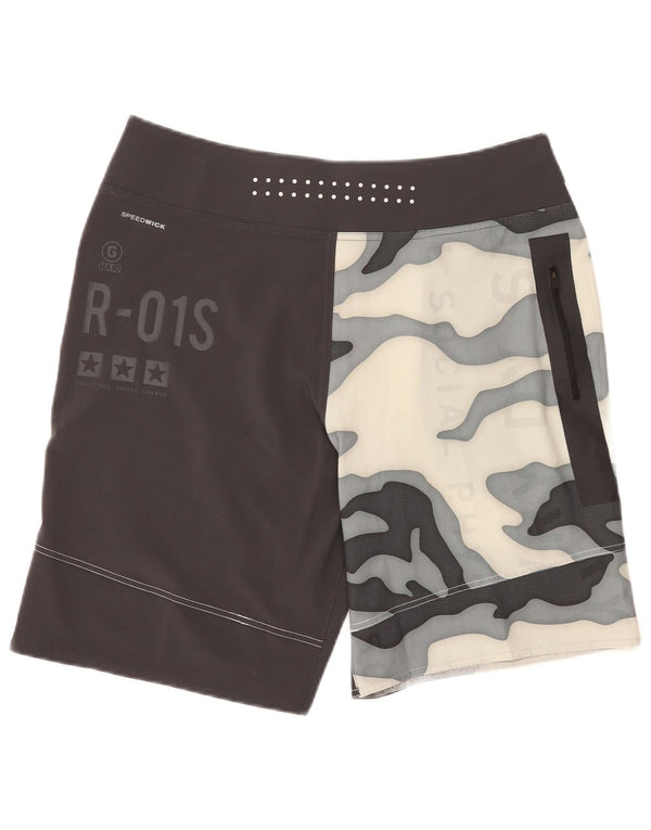 Reebok Herren Speedwick Graphic Badeshorts Mittelschwarz Farbblock