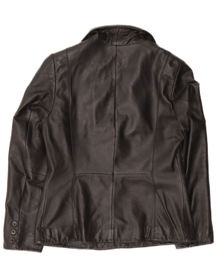 Conbipel Damen-Blazerjacke mit 1 Knopf und 2 Knöpfen, IT 46, großes schwarzes Leder