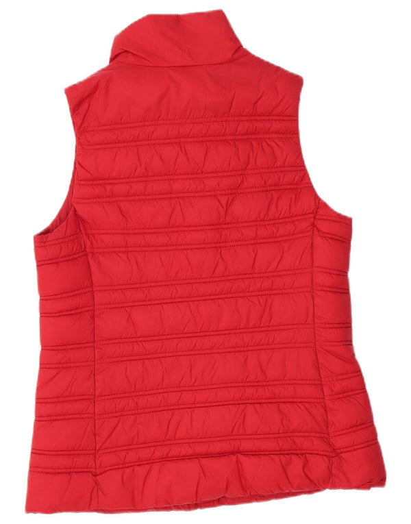 Dkny Damen Wattierte Weste UK 10 Small Rot Polyester Sport