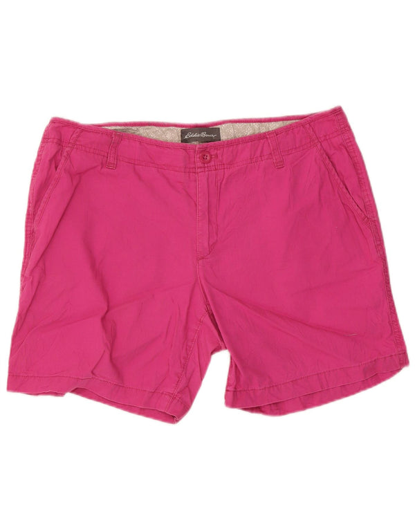 Eddie Bauer Damen Chinoshorts US 14 XL W34 Rosa Baumwolle