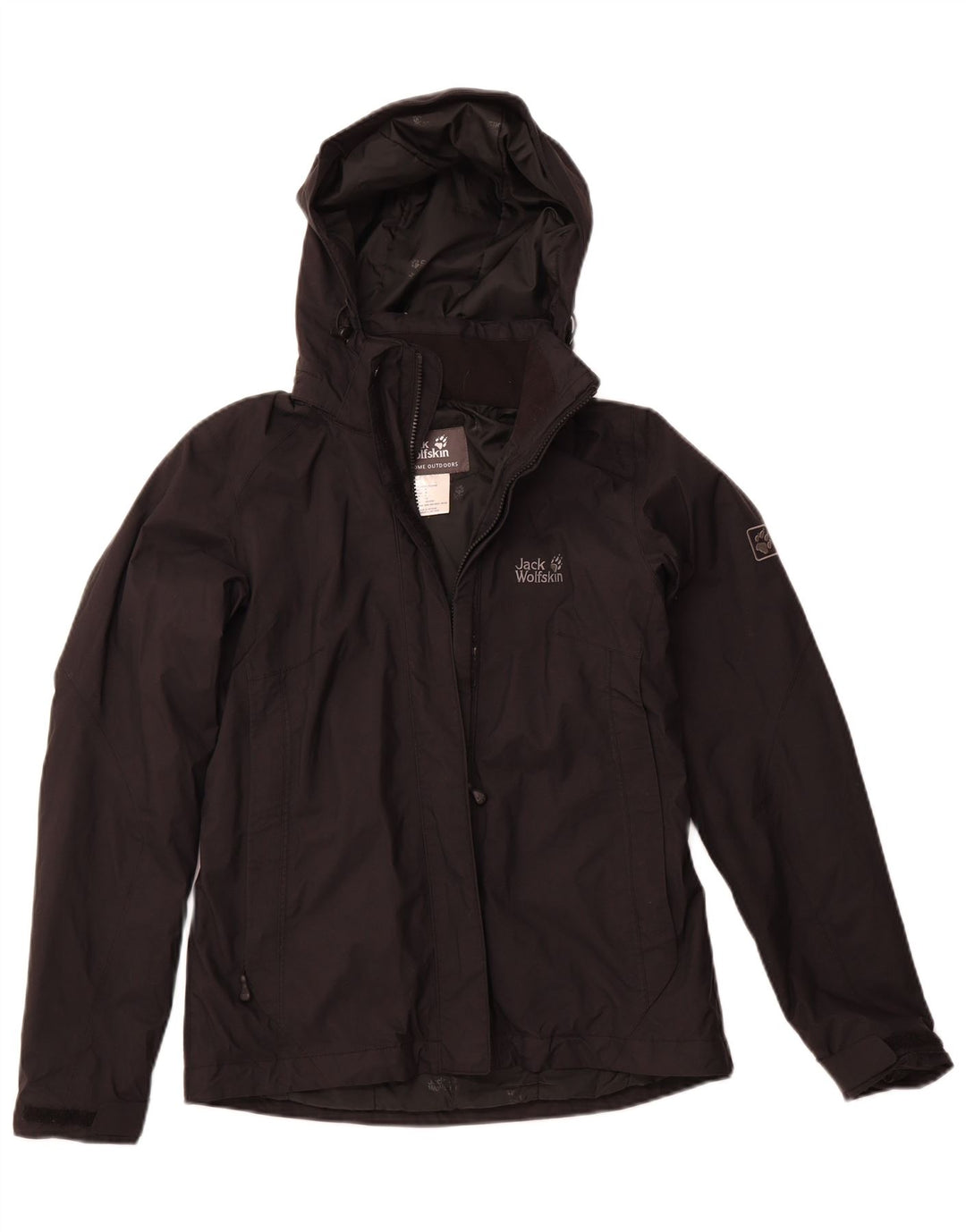 JACK WOLFSKIN Damen-Windbreakerjacke mit Kapuze, Gr. 10, Größe S, Schwarz, Polyamid