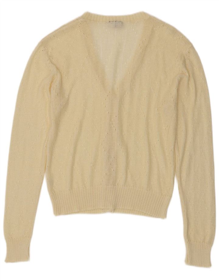 Vintage Damen Cardigan Pullover IT 44 Mittelgelbes Acryl