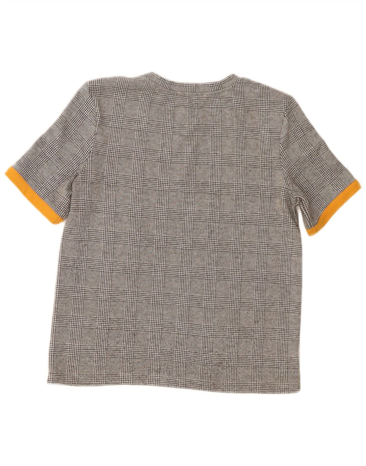 Zara Damen Trafaluc T-Shirt Top UK 10 Small Grau kariert