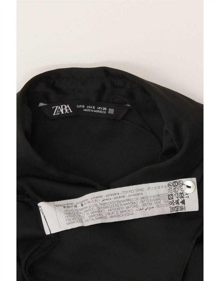 Übergroße Hemdbluse für Damen von Zara, Gr. 10, Größe S, Schwarz, Polyester