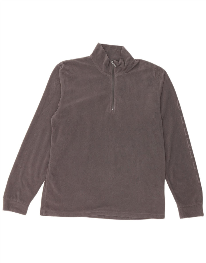 Diadora Herren-Fleecepullover mit grafischem Reißverschluss, XL, grau, Polyester
