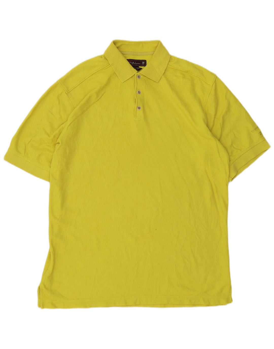 Tommy Bahama Herren-Poloshirt aus mittelgelber Baumwolle