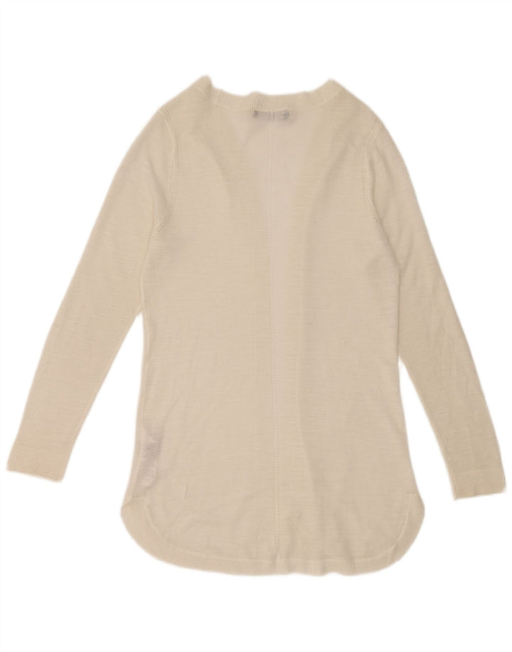 Marks & Spencer Damen Longline Open Cardigan Pullover UK 14 Mittelweiß