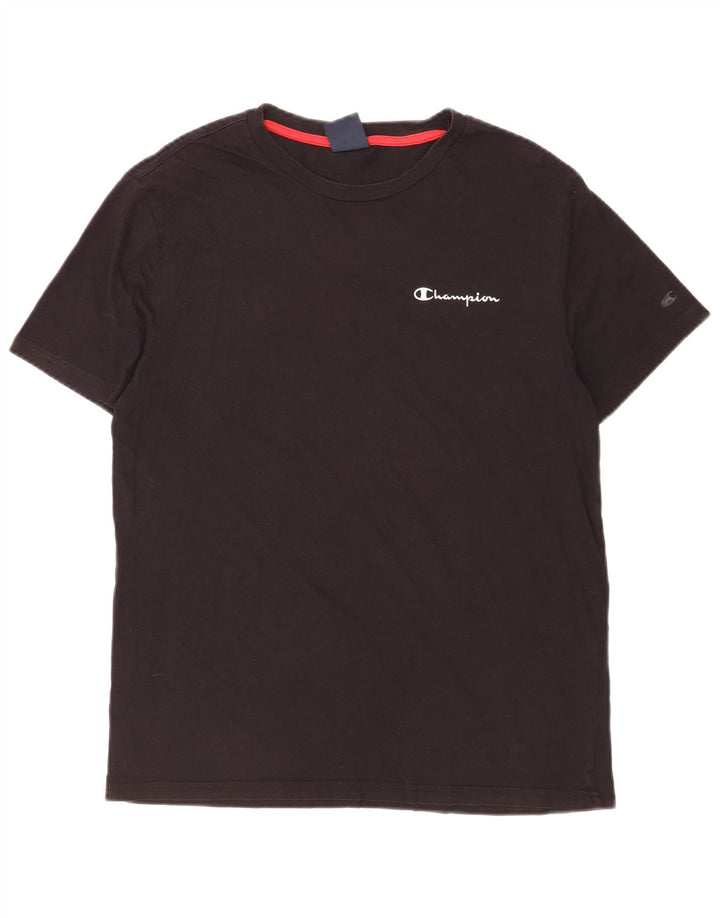 Champion Herren T-Shirt Top Medium Schwarz Baumwolle