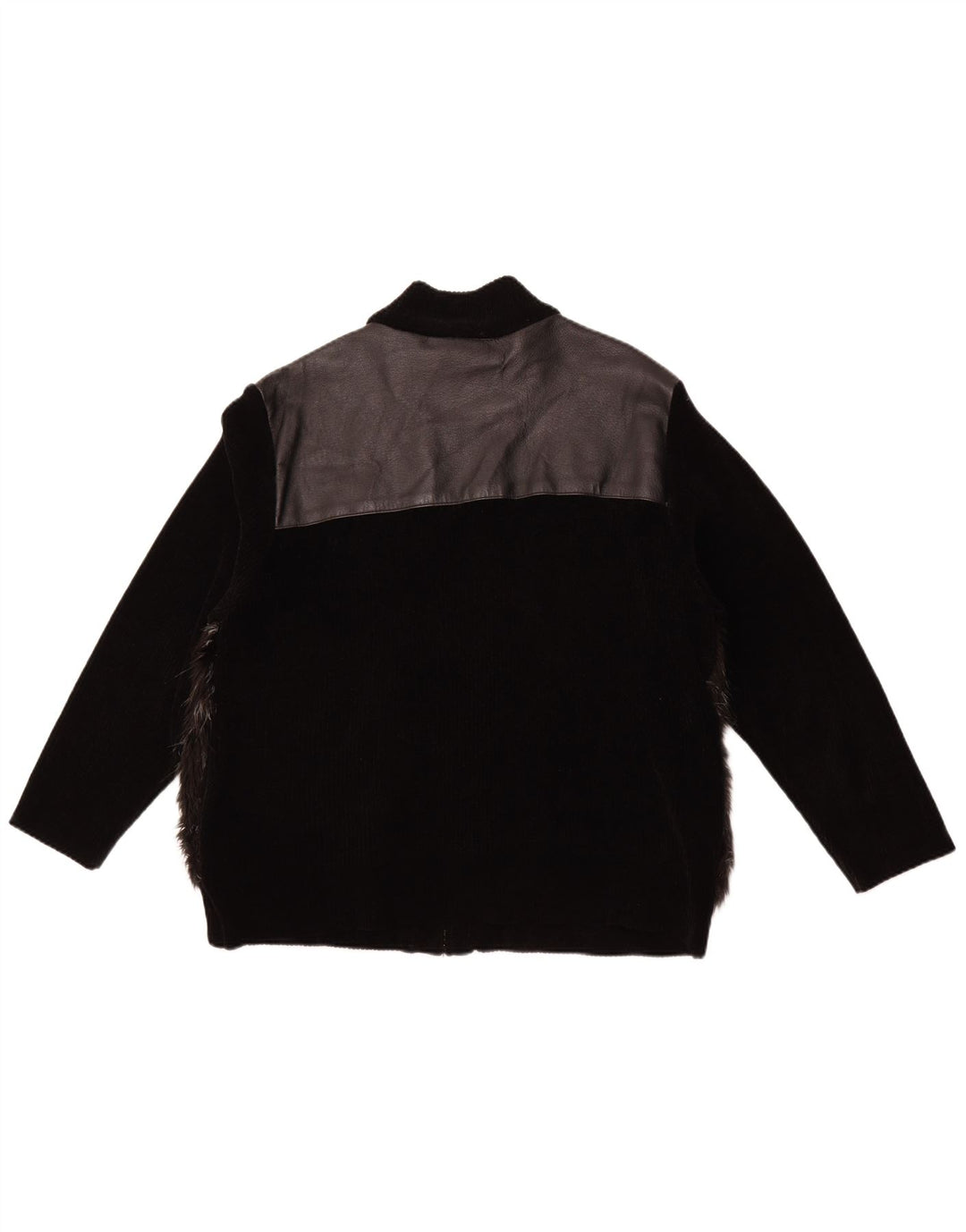 VINTAGE Damen Lederjacke UK 18 XL Schwarzes Leder