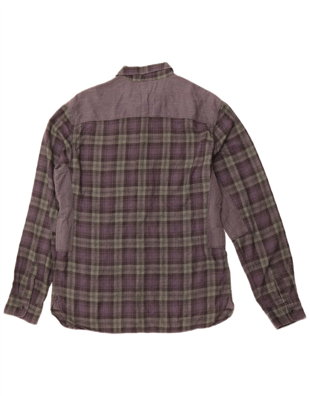 ALL SAINTS Herren-Flanellhemd, kariert, schmale Passform, groß, grau kariert, Polyester