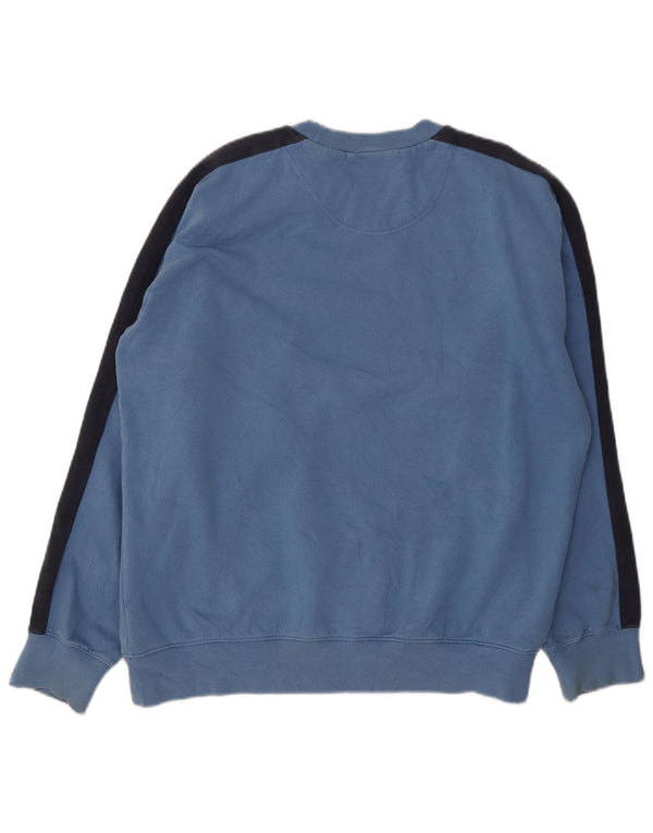Nike Herren Sweatshirt Pullover UK 42/44 Große blaue Colourblock-Baumwolle