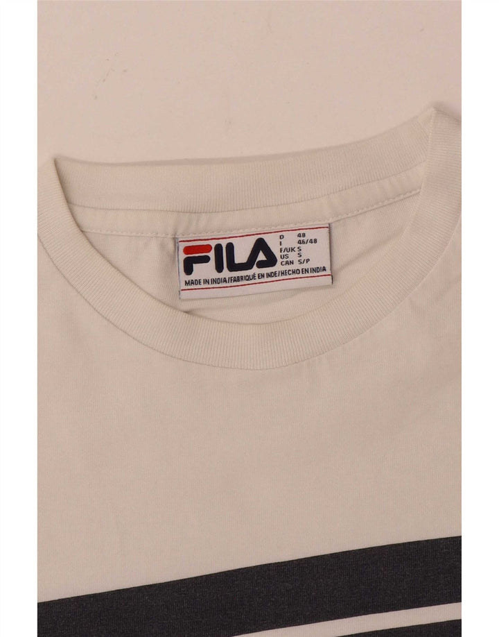 Fila Herren T-Shirt mit Grafik, Größe S, Weiß