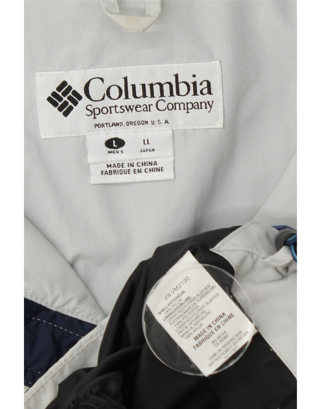 Columbia Herren-Windbreaker-Jacke, UK 40, groß, blaues Colourblock-Nylon