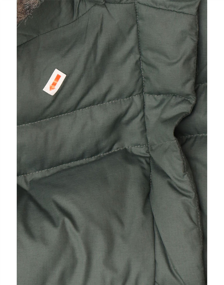 COLUMBIA Wattierter Damenmantel mit Kapuze, UK 12, Mittelgrün, Polyester