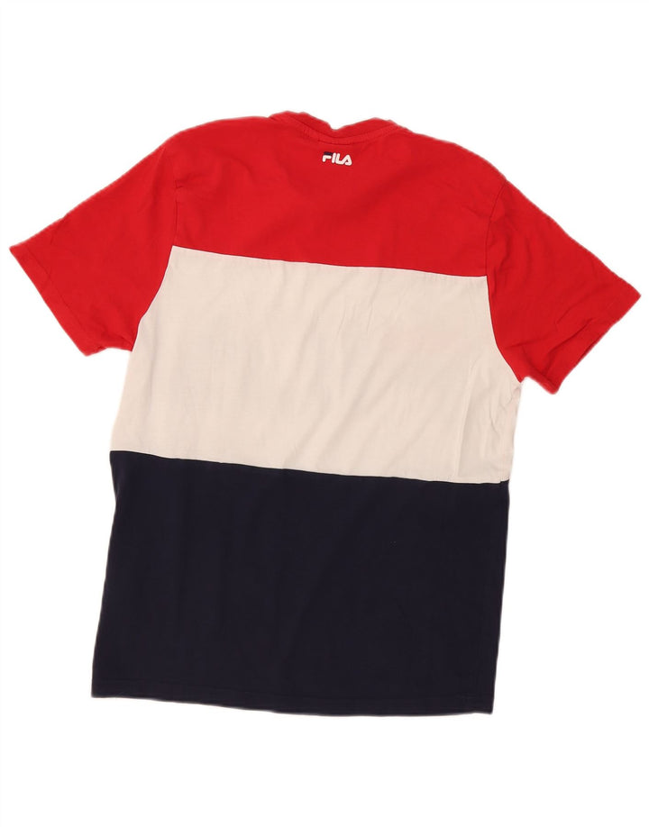 Fila Herren-T-Shirt mit Grafik, Größe S, mehrfarbig, Colourblock-Baumwolle
