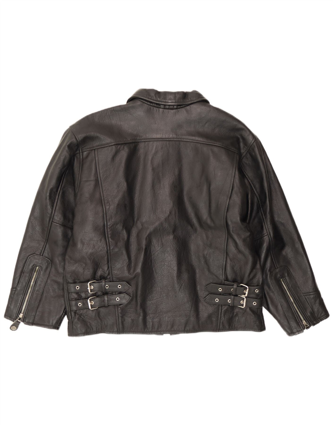 Vintage Herren Lederjacke EU 54 2XL Schwarzes Leder