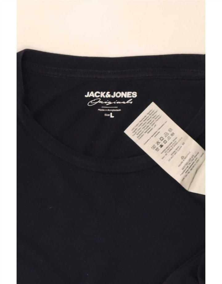 Jack & Jones Herren-Oberteil, langärmelig, groß, marineblau, Baumwolle
