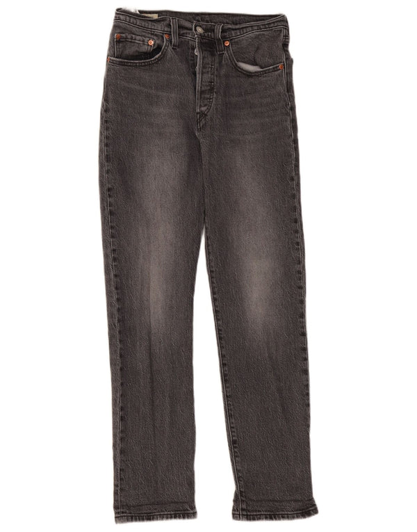 Levi's Womens 501 Straight Jeans W26 L30 Grey Cotton