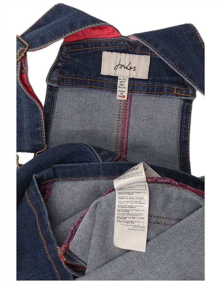 JOULES Jeans-Latzkleid für Mädchen, 11–12 Jahre, blaue Baumwolle