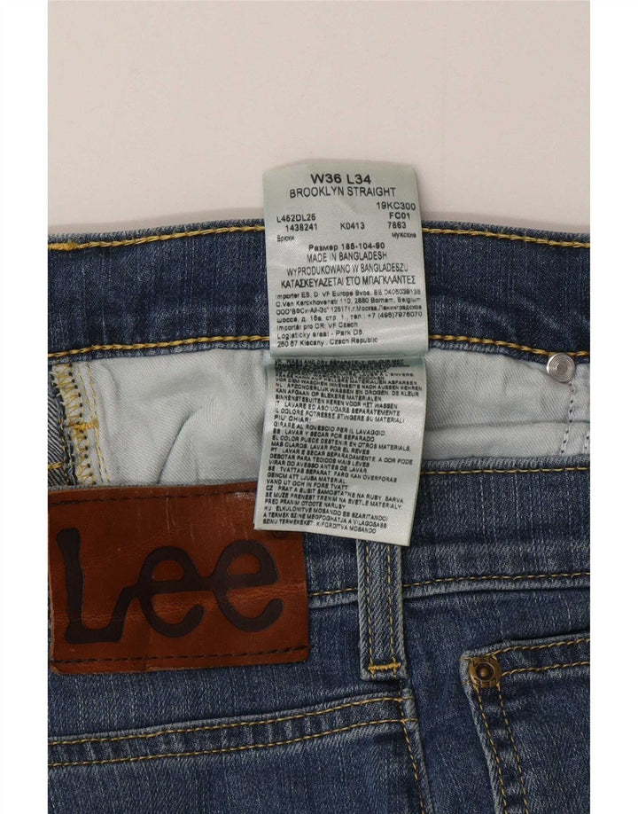 Lee Herren Brooklyn Straight Jeans W36 L32 Blaue Baumwolle