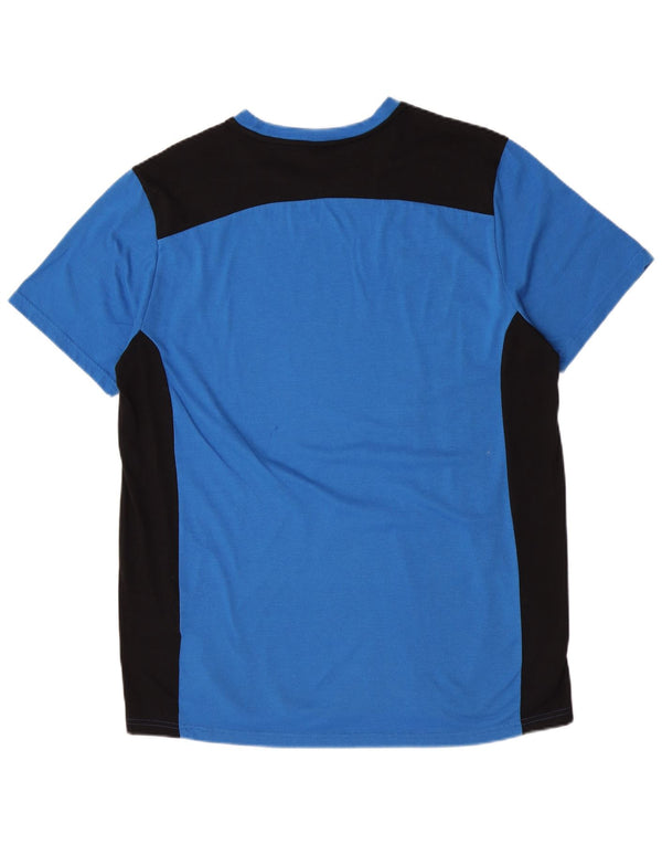 Puma Herren Grafik-T-Shirt-Oberteil, groß, blau, Farbblock, Polyester, Sport