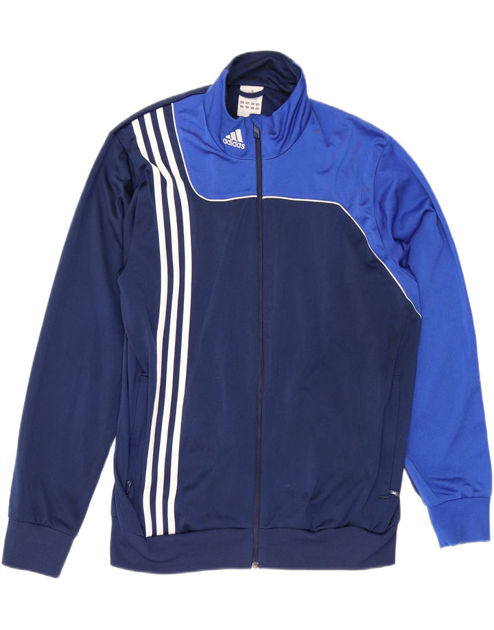 ADIDAS Mens Tracksuit Top Jacket UK 40/42 Medium Navy Blue Colourblock Vintage Adidas and Second-Hand Adidas from Messina Hembry 