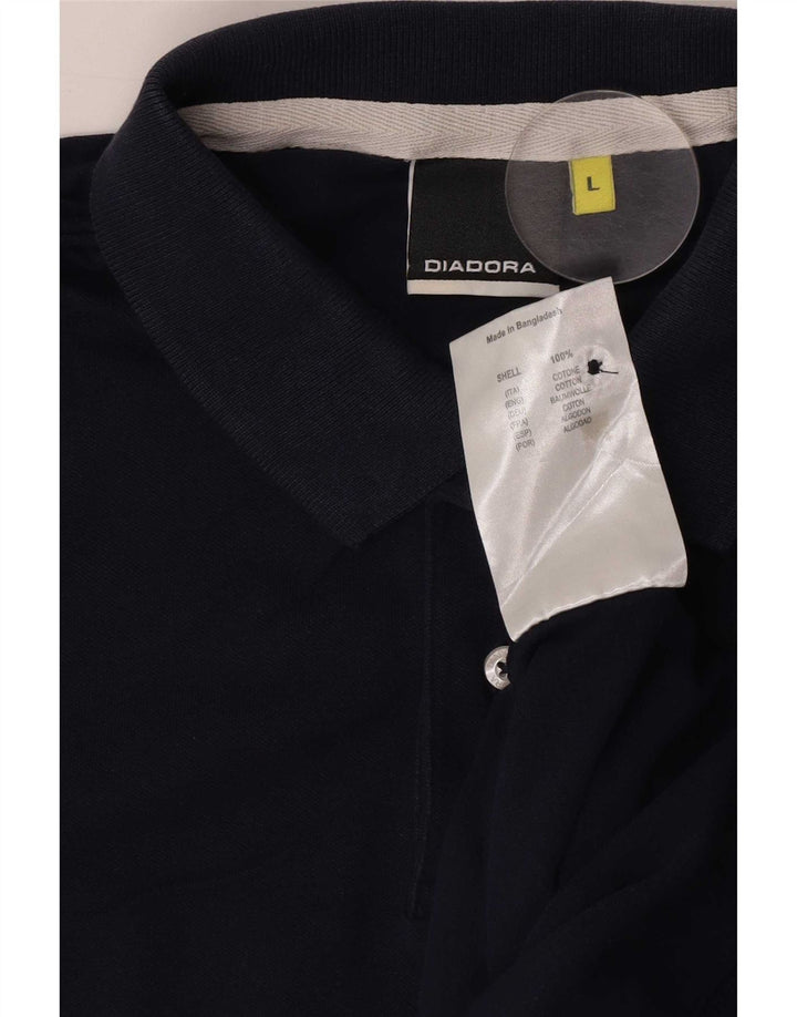 Diadora Herren-Poloshirt, große marineblaue Baumwolle