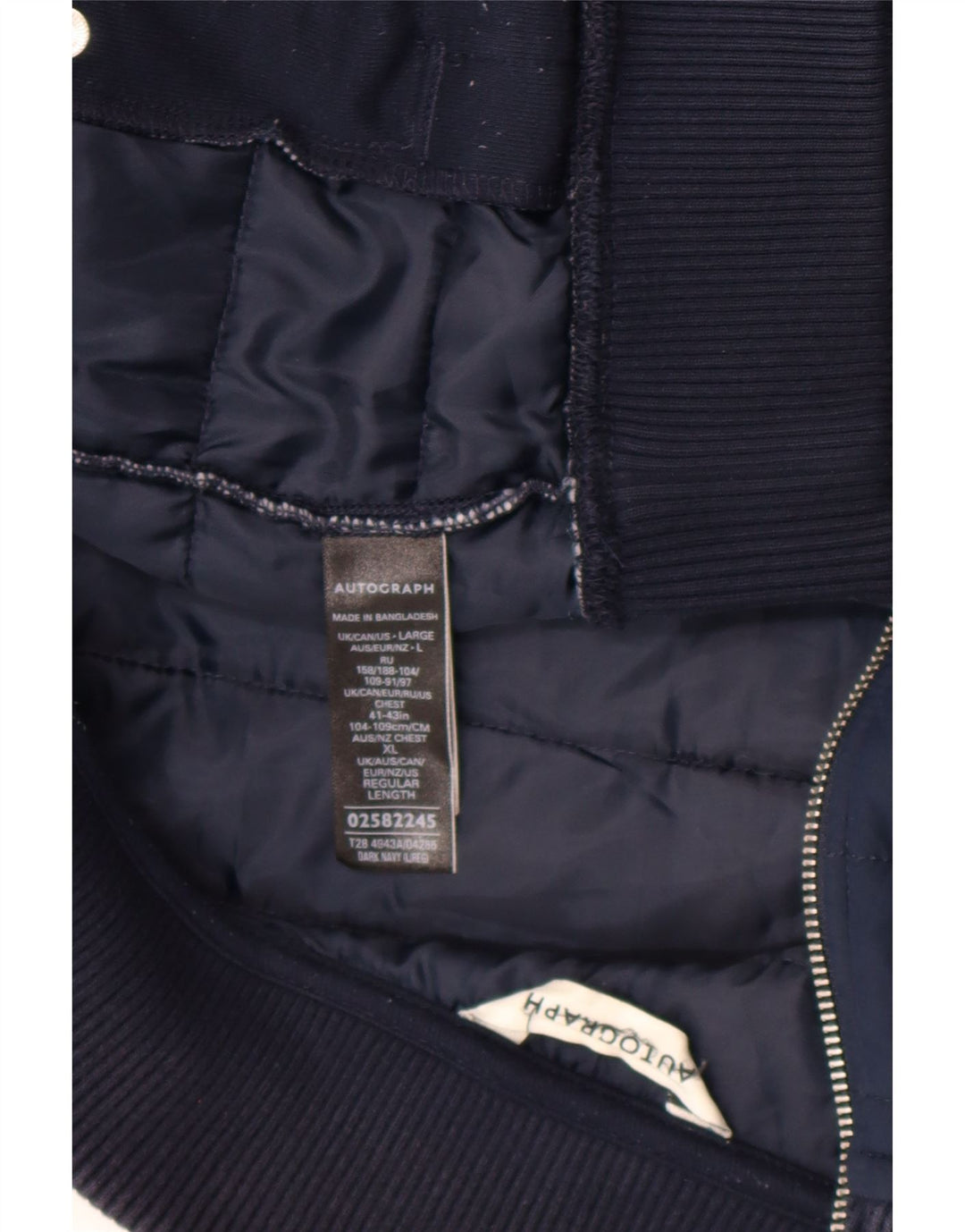 Marks & Spencer Herren Wattierte Jacke UK 42 XL Marineblau Polyester