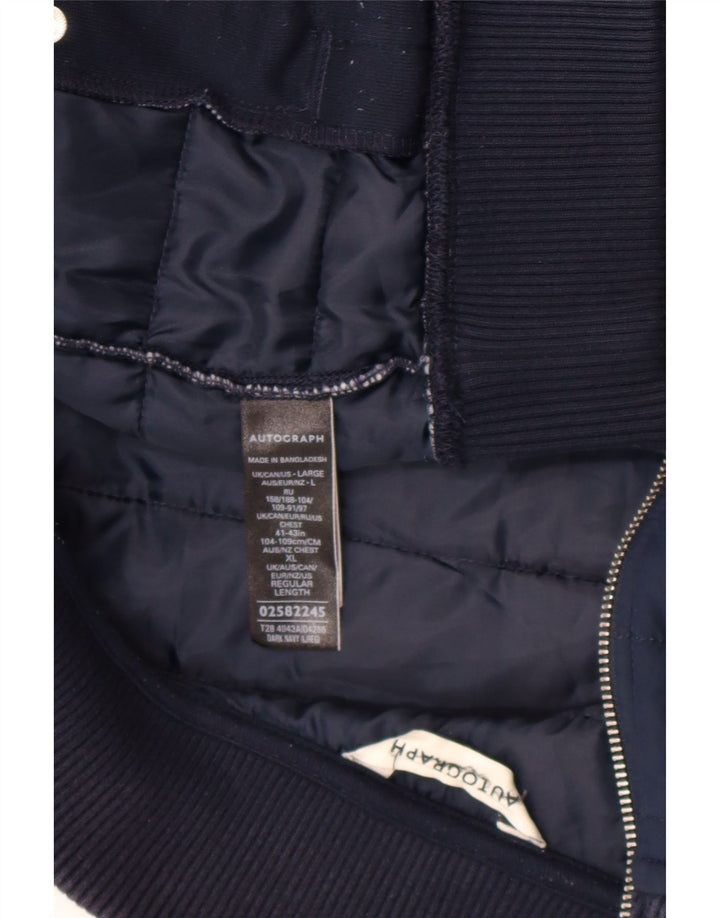 Marks & Spencer Herren Wattierte Jacke UK 42 XL Marineblau Polyester