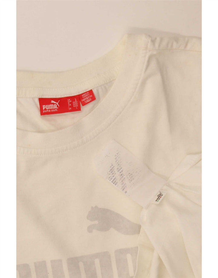 Puma Herren T-Shirt mit Grafik, Größe L, Weiß